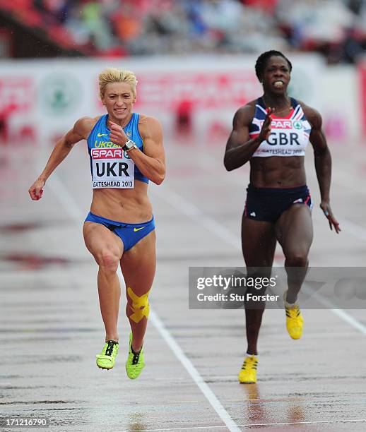 Mariya Ryemyen of Ukraine on her way to winning the womens 200 metres heat during day two of the European Athletics Team Championships at Gateshead...