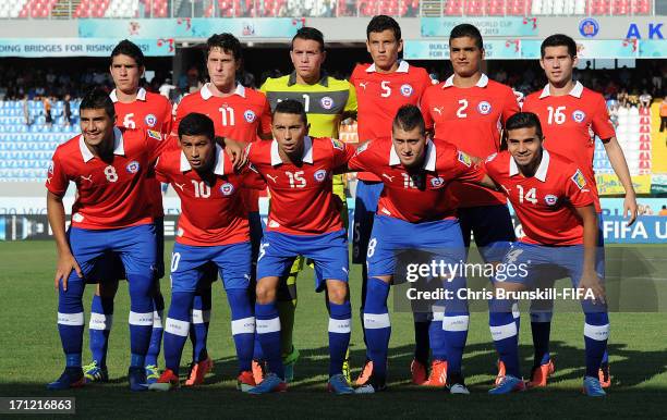 Chile players pose for a team photograph before the start of the FIFA U20 World Cup Group E match between Chile and Egypt at Akdeniz University...