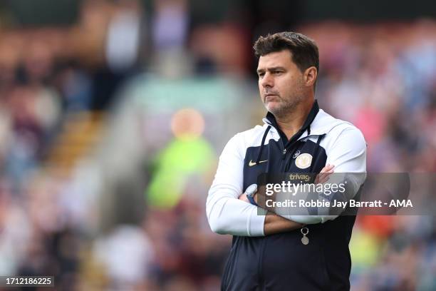 Mauricio Pochettino the head coach / manager of Chelsea during the Premier League match between Burnley FC and Chelsea FC at Turf Moor on October 7,...