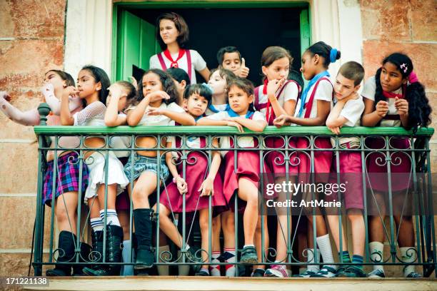 cuban schoolchildren - cuban culture stock pictures, royalty-free photos & images
