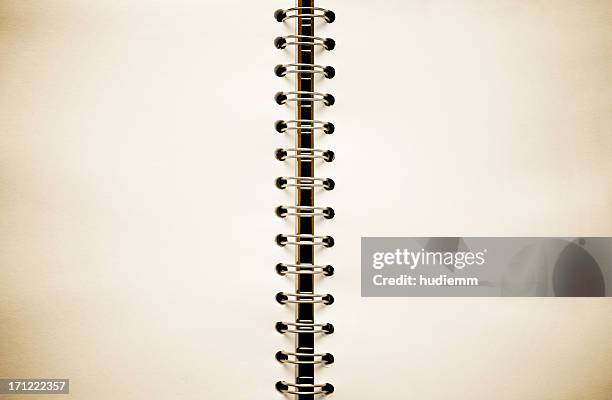 old spiral notebook - perforated paper stock pictures, royalty-free photos & images