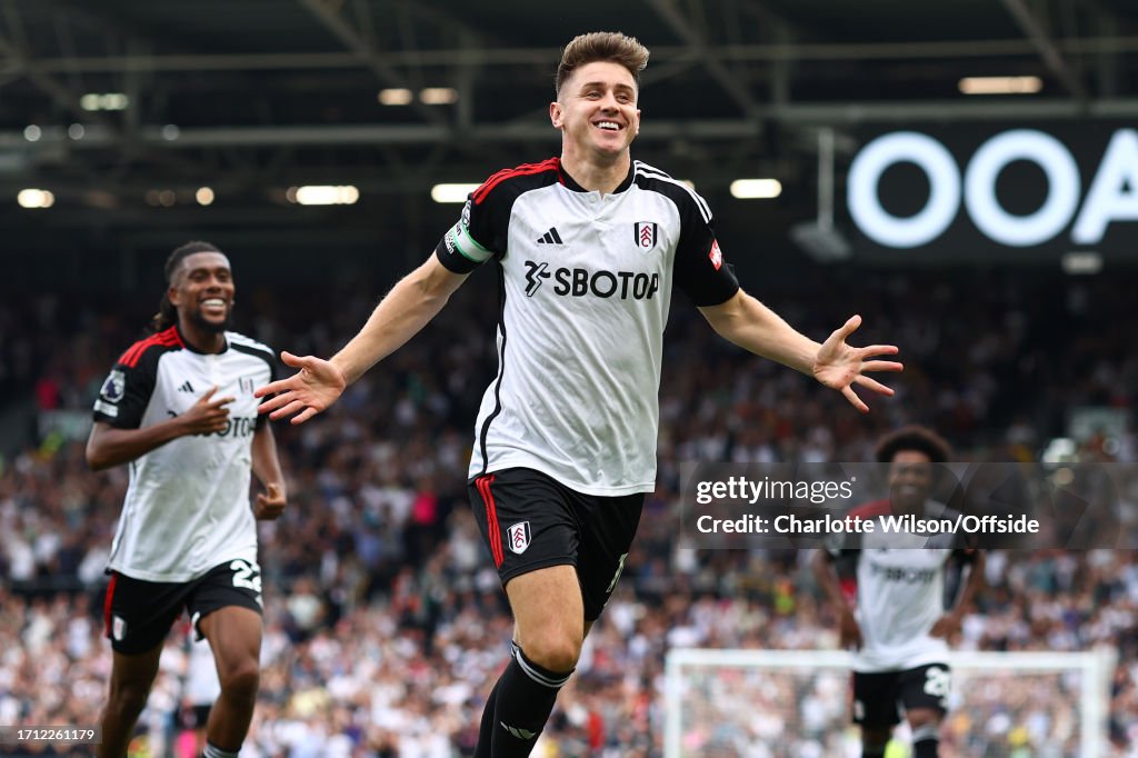 Tom Cairney of Fulham celebrates scoring their 2nd goal during the
