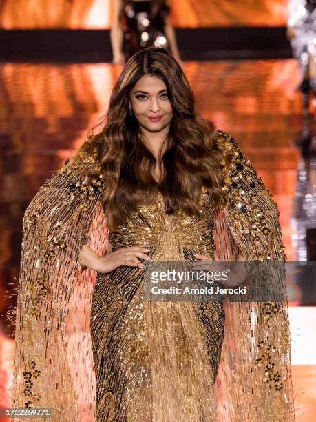 Aishwarya Raiwalks the runway during the "Le Defile - Walk Your Worth" - 6th L'Oreal Show as part of Paris Fashion Week at the Eiffel Tower on...