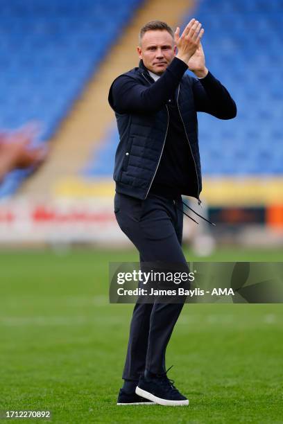 Matt Taylor the head coach of Shrewsbury Town reacts at full time during the Sky Bet League One match between Shrewsbury Town and Northampton Town at...