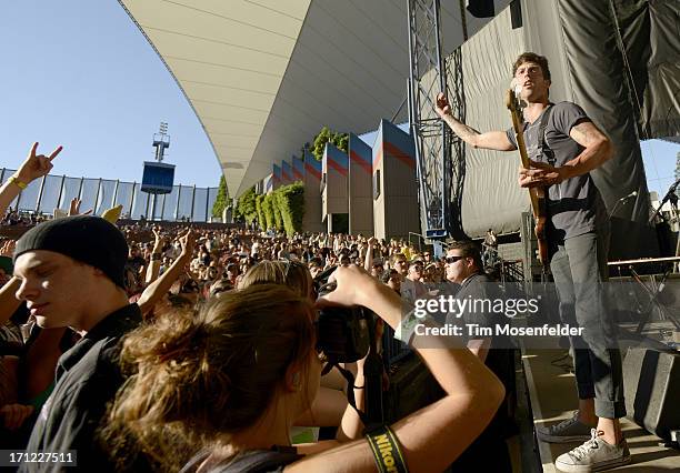 Sergio Anello of The Early November performs as part of the Vans Warped Tour at Shoreline Amphitheatre on June 22, 2013 in Mountain View, California.