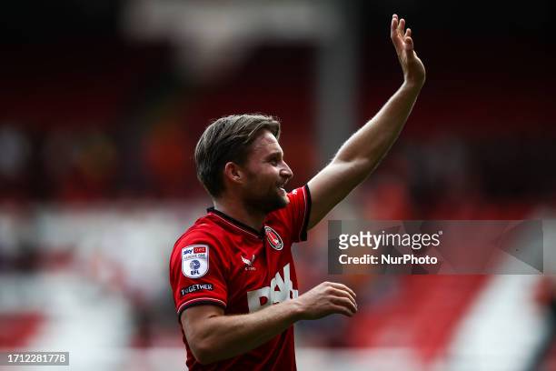 Alfie May of Charlton Athletic at the end of the game during the Sky Bet League 1 match between Charlton Athletic and Blackpool at The Valley, London...