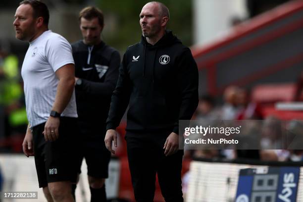 Michael Appleton manager of Charlton Athletic on the touchline during the Sky Bet League 1 match between Charlton Athletic and Blackpool at The...