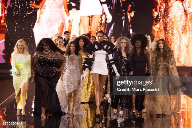 Yseult Onguenet, Eva Longoria, Cindy Bruna, Andie MacDowell, Viola Davis and Aishwarya Rai walk the runway during "Le Défilé L'Oréal Paris - Walk...
