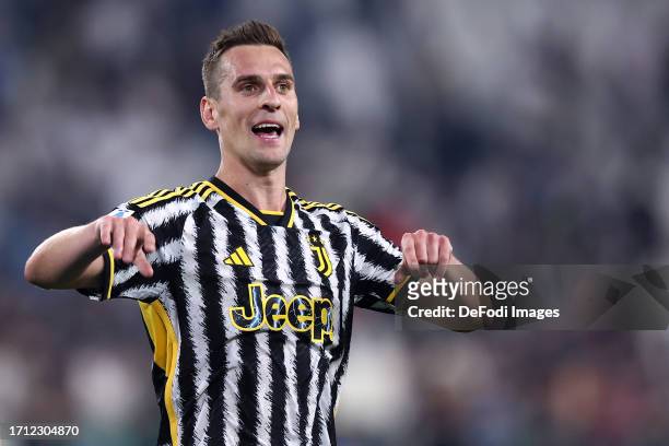 Arkadiusz Milik of Juventus Fc looks on during the Serie A TIM match between Juventus and Torino FC on October 7, 2023 in Turin, Italy.