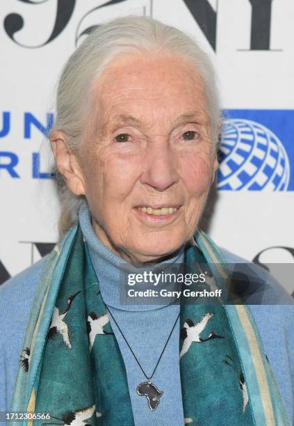 Dr. Jane Goodall attends Dr. Jane Goodall in conversation with David Rubenstein at The 92nd Street Y, New York on October 01, 2023 in New York City.