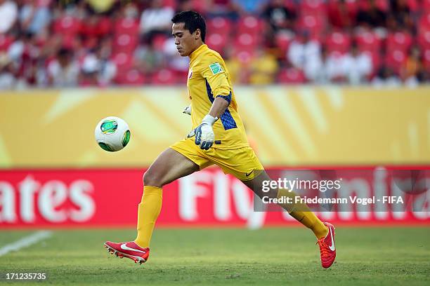 Gilbert Meriel of Tahiti in action during the FIFA Confederations Cup Brazil 2013 Group B match between Uruguay and Tahiti at Arena Pernambuco on...