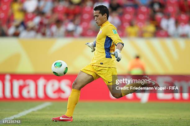 Gilbert Meriel of Tahiti in action during the FIFA Confederations Cup Brazil 2013 Group B match between Uruguay and Tahiti at Arena Pernambuco on...