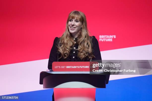 Deputy Leader, Shadow Deputy Prime Minister and Shadow Secretary of State for Levelling Up, Housing and Communities Angela Rayner MP, addresses...