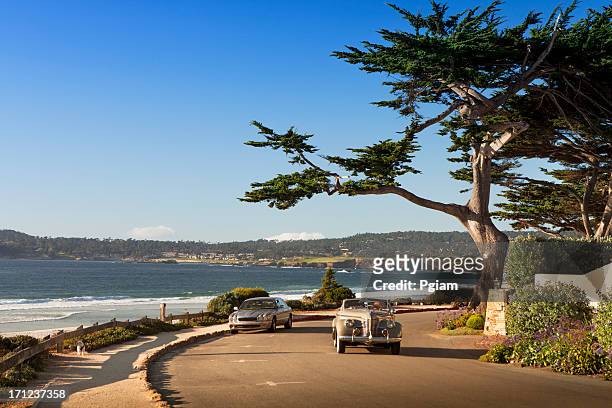 街路および通路カーメルビーチのカーメルで、海で - カリフォルニア州 モントレー市 ストックフォトと画像