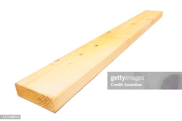 tablón de madera aislada sobre blanco - wood section fotografías e imágenes de stock