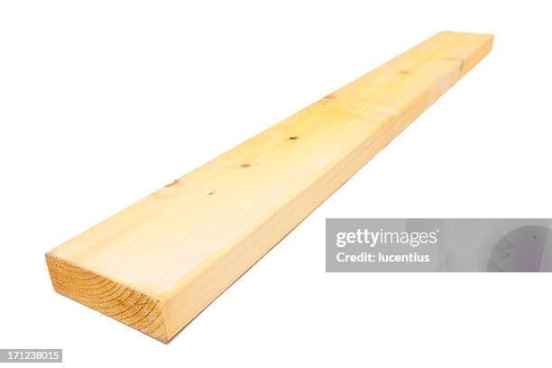 bare wooden plank against white background - planka bildbanksfoton och bilder