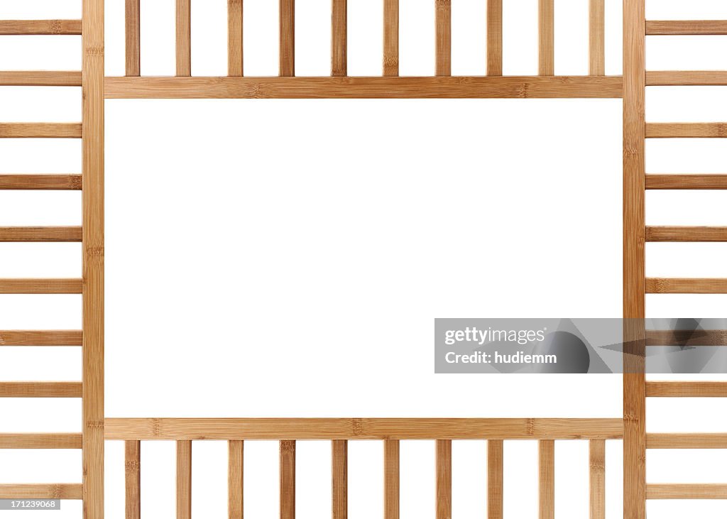 Bamboo frame with Chinese style background isolated