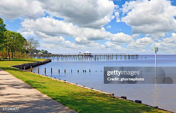 gulf coast view in fairhope alabama - alabama bildbanksfoton och bilder