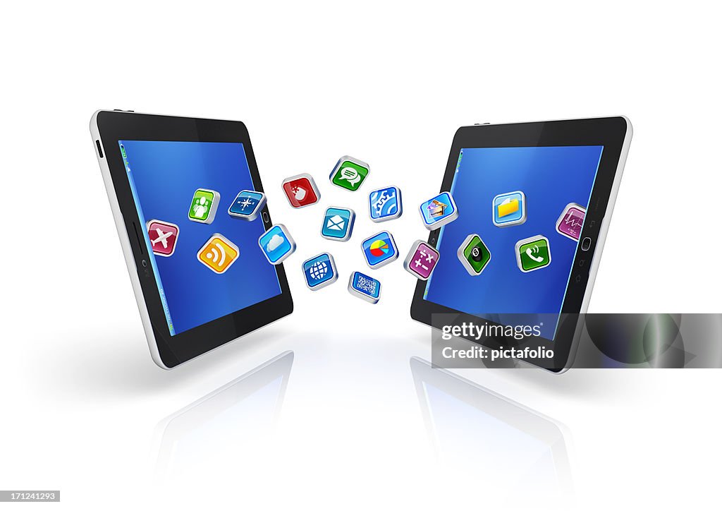 Two Apps Syncing Apps Sync To Multiple Devices High-Res Stock Photo - Getty Images