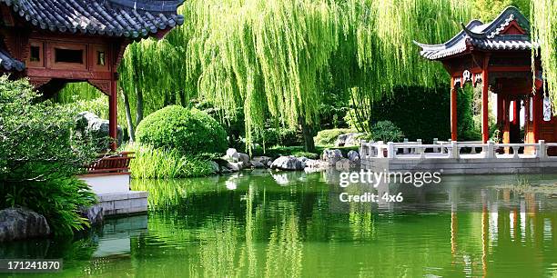 chinese garden - karesansui stock pictures, royalty-free photos & images