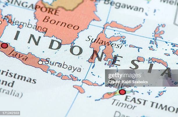 mapa de indonesia - indonesia map fotografías e imágenes de stock