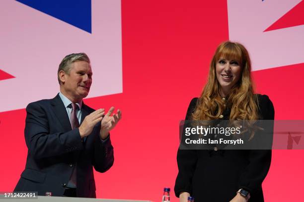 Labour party leader, Sir Keir Starmer, congratulates Deputy Leader, Shadow Deputy Prime Minister and Shadow Secretary of State for Levelling Up,...
