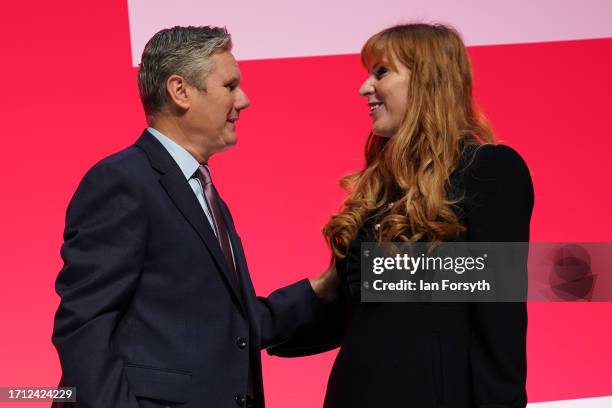 Labour party leader, Sir Keir Starmer, congratulates Deputy Leader, Shadow Deputy Prime Minister and Shadow Secretary of State for Levelling Up,...