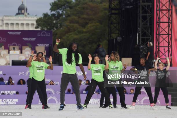 The Go-Go dance group performs at the World Culture Festival 2023 at the National Mall on September 30, 2023 in Washington, DC.