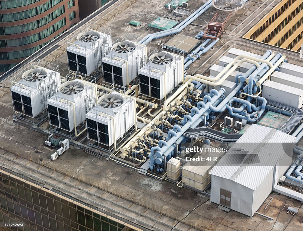 Rooftop Air System, Skyscraper, Hong Kong (XXXL)