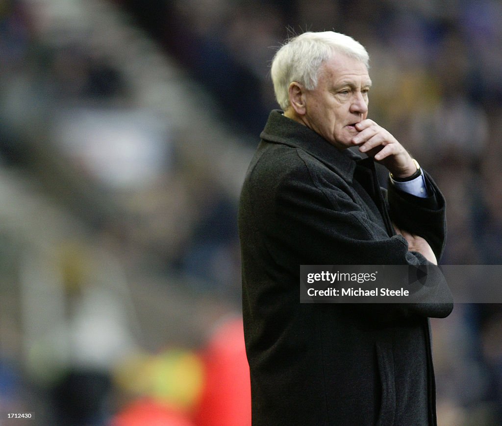 Newcastle United manager Sir Bobby Robson looking dejected