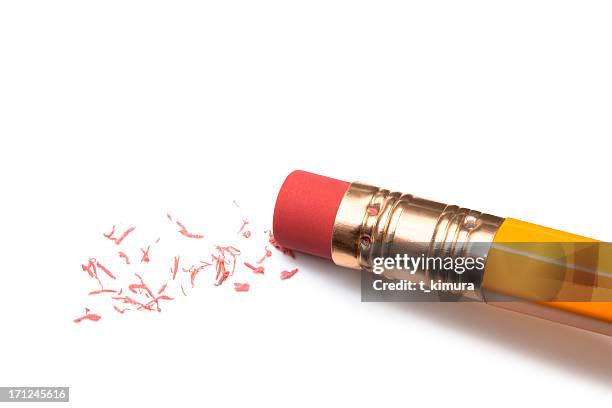 pencil eraser - vlakgom stockfoto's en -beelden