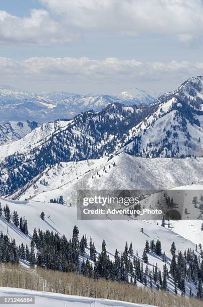 wastach mountain view - park city mountain stock pictures, royalty-free photos & images