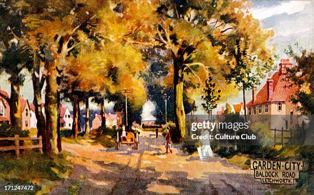 Letchworth Garden City - town development in Baldock Road, Letchworth, created by the British urban planner Ebenezer Howard in 1903. World 's first...