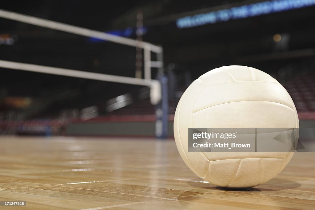 Volleyball in an empty gym