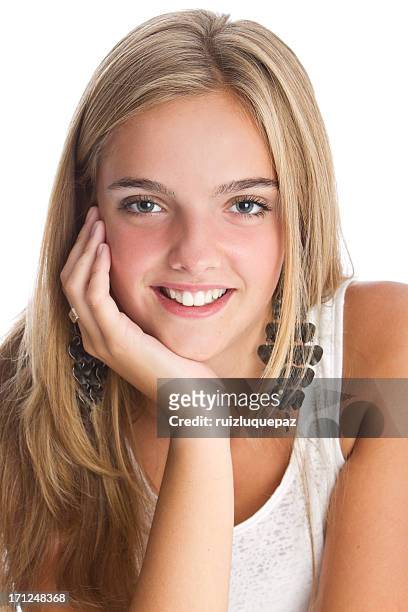 beautiful teen's close-up - preteen girl models stock pictures, royalty-free photos & images