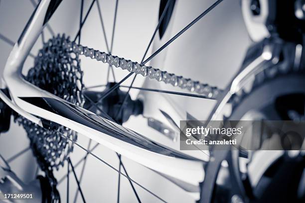 racing bicycle detail - carbon fibre stockfoto's en -beelden