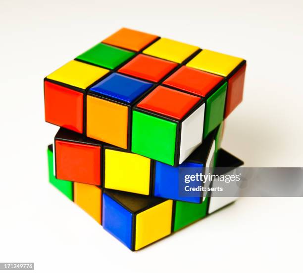 rubik's cube - rubics cube stock pictures, royalty-free photos & images