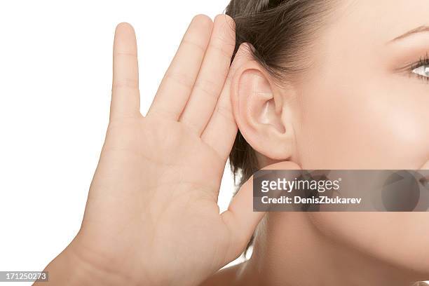 nahaufnahme der weiblichen ohr - ear close up women stock-fotos und bilder