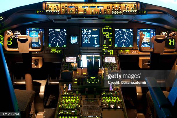 inside a flight simulator - cockpit stock pictures, royalty-free photos & images