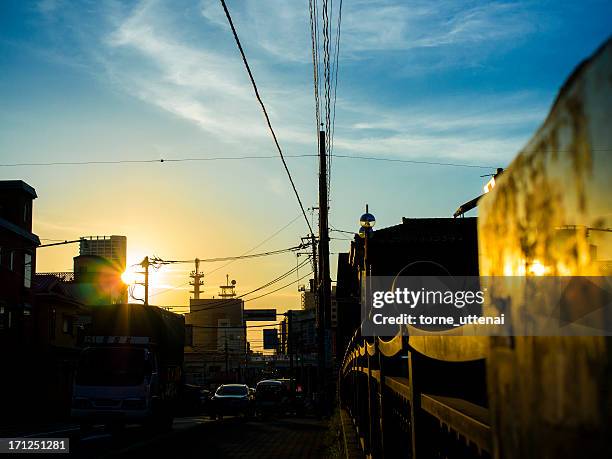 end of hot day - funabashi stock pictures, royalty-free photos & images