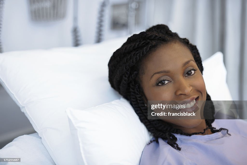 Positive female ethnic hospital patient