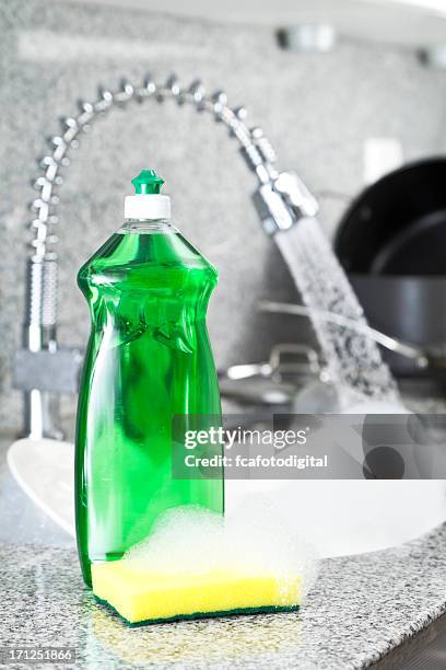 dishwashing detergent - dishwashing liquid stock pictures, royalty-free photos & images