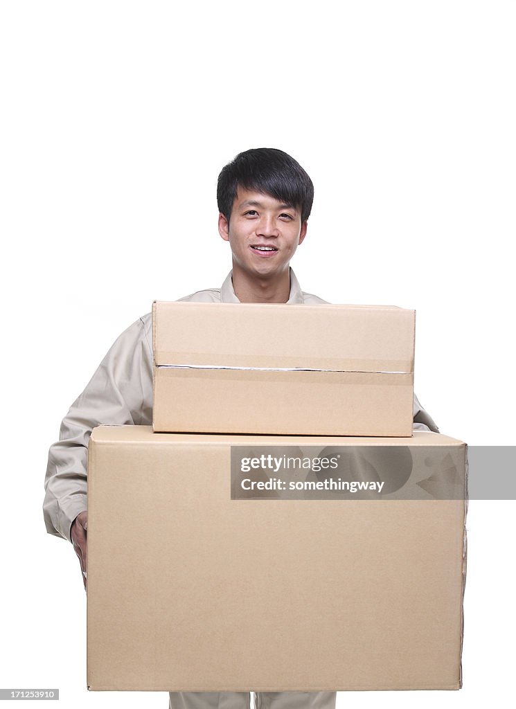 Deliveryman with packages