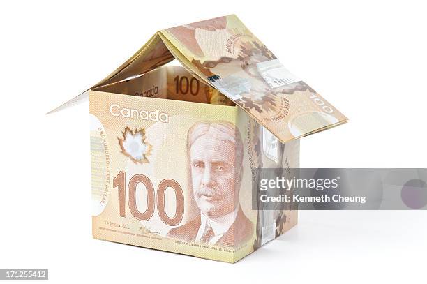 canadian money house - canadian one hundred dollar bill 個照片及圖片檔