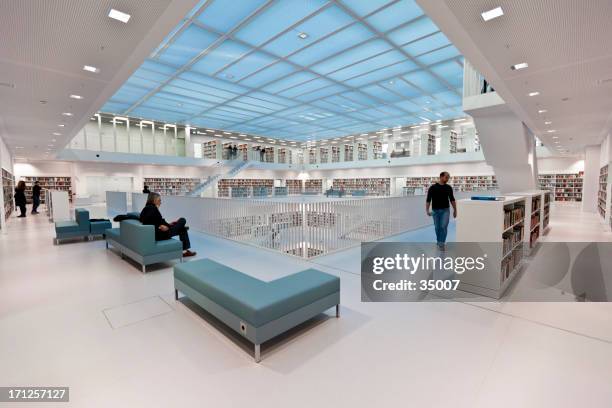modern public library stuttgart germany - public library stock pictures, royalty-free photos & images