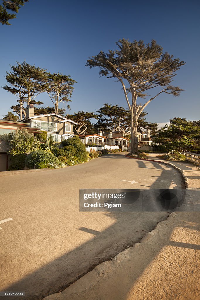 Street and walkway on Carmel Beach in Carmel-by-the-Sea