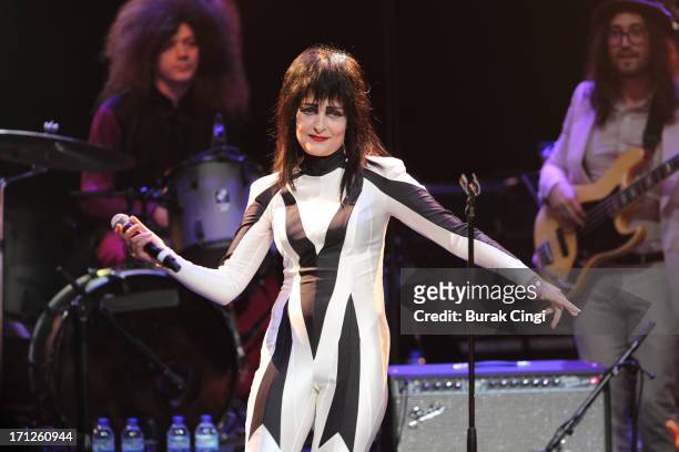 Siouxsie Sioux performs on stage at Meltdown Festival 2013 at the Royal Festival Hall on June 23, 2013 in London, England.