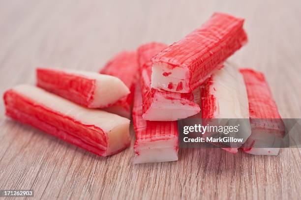 surimi crab sticks - crab meat stock pictures, royalty-free photos & images