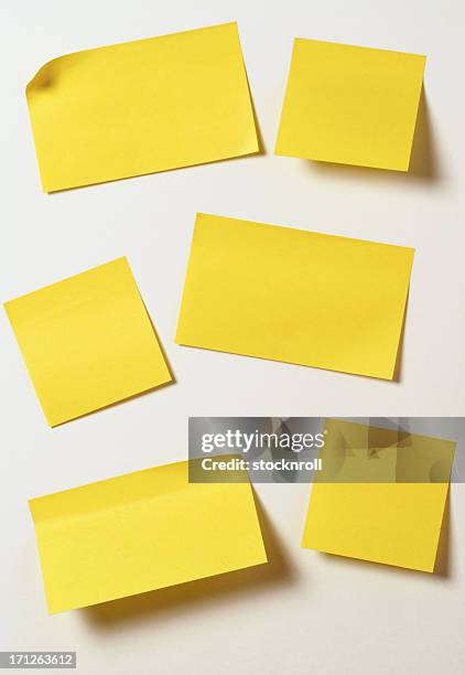 yellow sticky notes - sticky note pad stock pictures, royalty-free photos & images