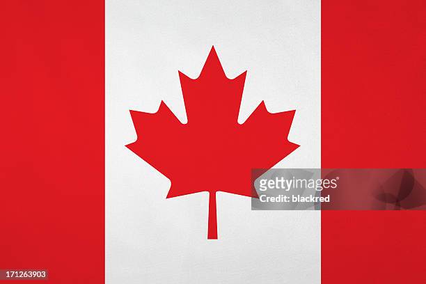 canadian flag with nice satin texture - canada stock pictures, royalty-free photos & images